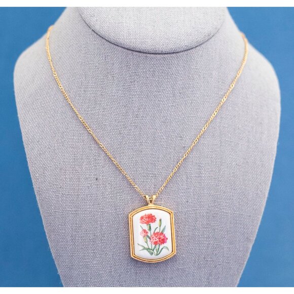 18 Inch Victorian Floral Ceramic Necklace by Avon - D23 - Picture 2 of 4